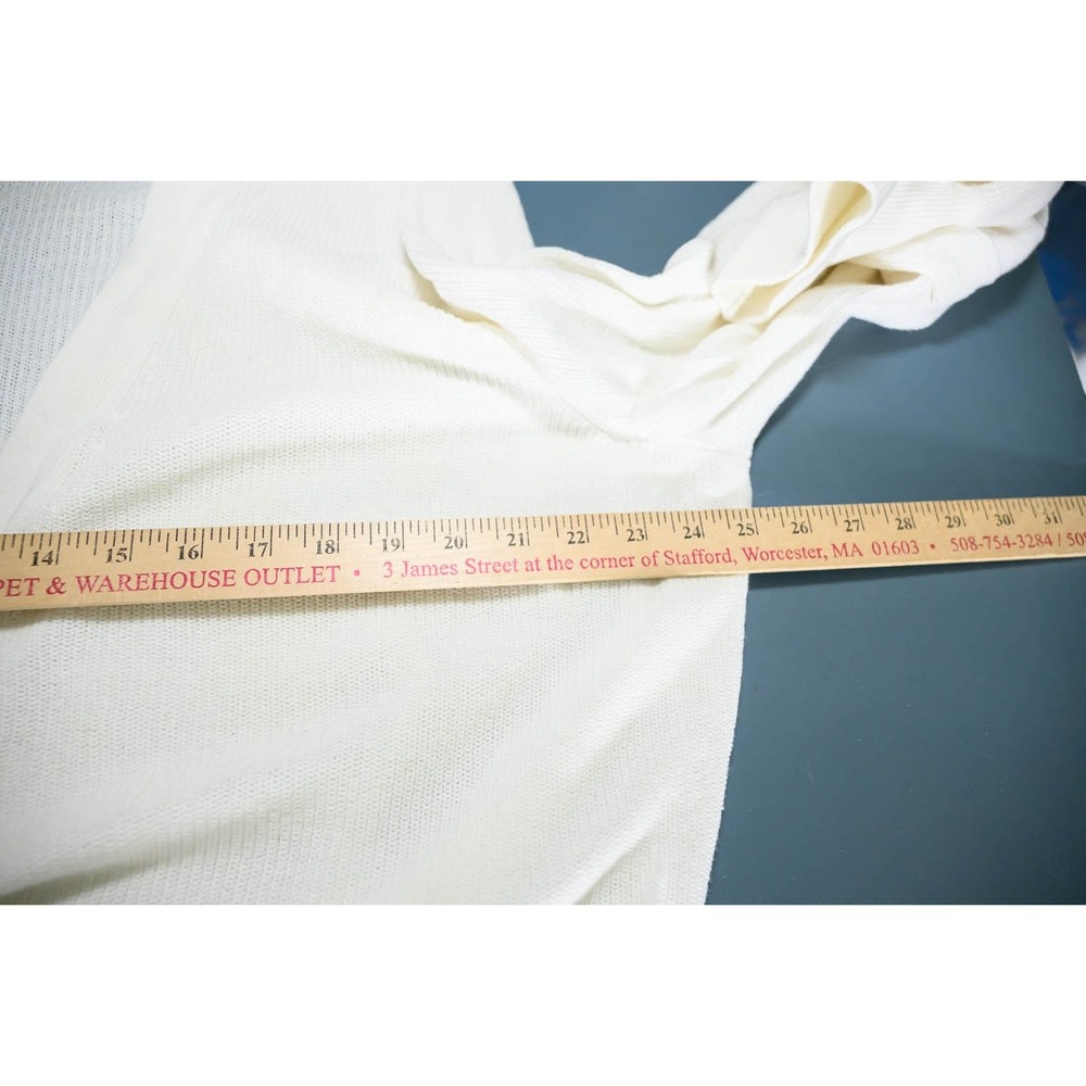Loft Cardigan XL White Excellent Open Front Ribbed Knit Long Sleeve Sweater - Picture 4 of 5
